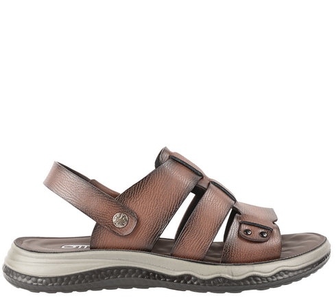 Sandale casual, barbati, OTTER FM60002A, maro, piele naturala